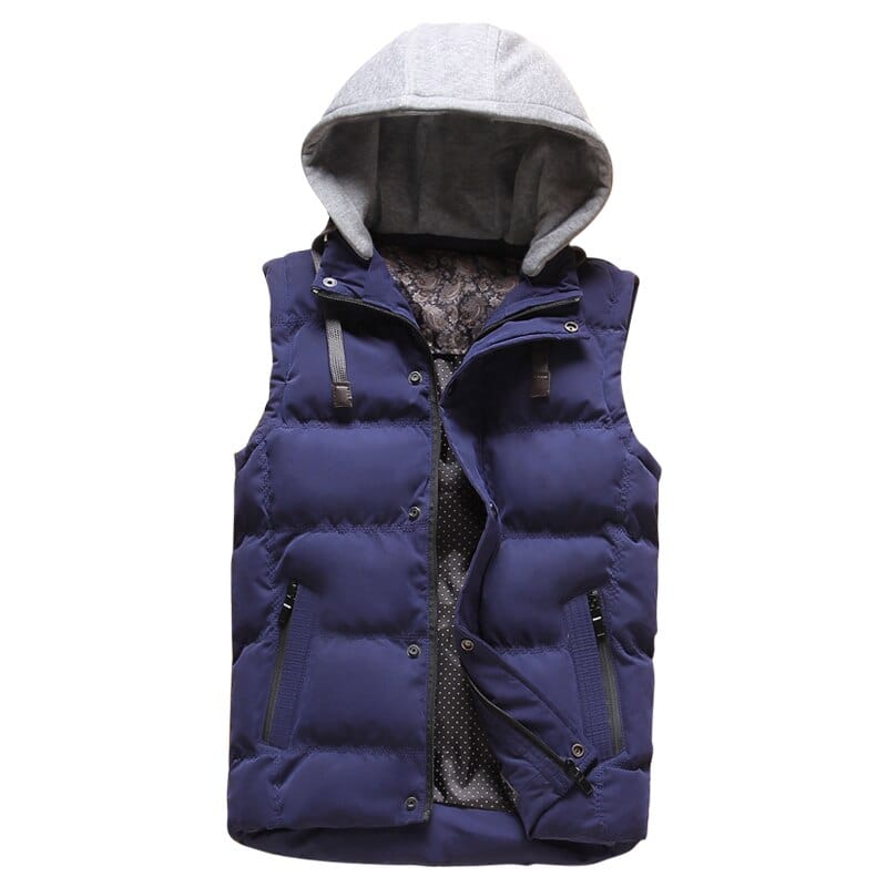 New Korean Men&#39;S Trend Autumn Winter Down Cotton Campshoulder Casual Sleeveless Jacket Coat Boys&#39; Youth Vest