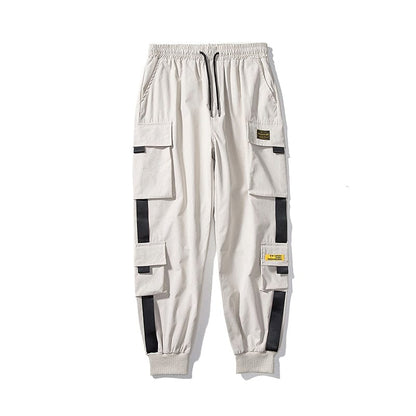 LAPPSTER Men Black Embroidery Joggers Pants  Man Streetwear Cargo Pants Male Pocket Sweatpants Grey Tactical Pants Plus Size