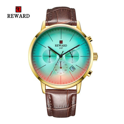New Fashion Color Bright Glass Watch Men Top Luxury Brand Chronograph Men's Stainless Steel Business Clock Men Wrist Watch