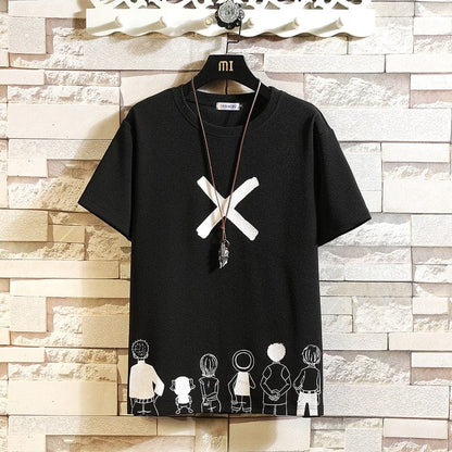 Short Sleeve T Shirt Men  Summer High Quality Tshirt Top Tees Classic Brand Fashion Clothes Plus Size M-5XL O NECK