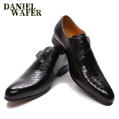 Men's Leather Monk Strap Loafers – Black or Brown