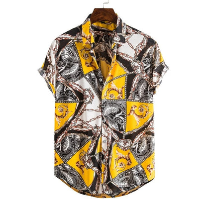Men's Short Sleeve Male Shirts for Mens Social Luxury Man Designer Clothes Hawaiian  Fashionable Elegant Classic Fashion