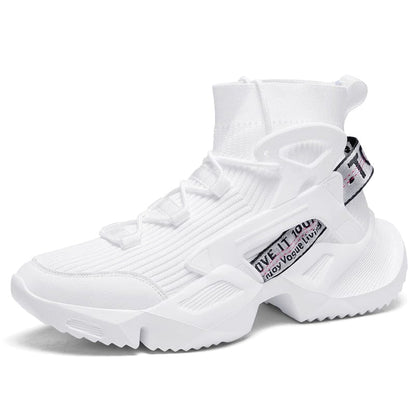 FEOZYZ High Top Fashion Sneakers Men Breathable Running Shoes Knitting Sock Shoes