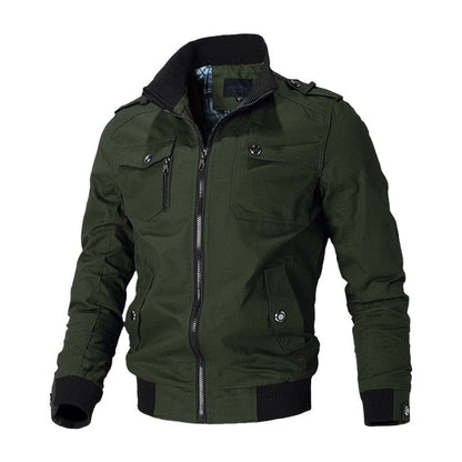 Bomber Jacket Men Fashion Casual Windbreaker Jacket Coat Men  Spring Autumn New Hot Outwear Stand Slim Military Jacket Mens