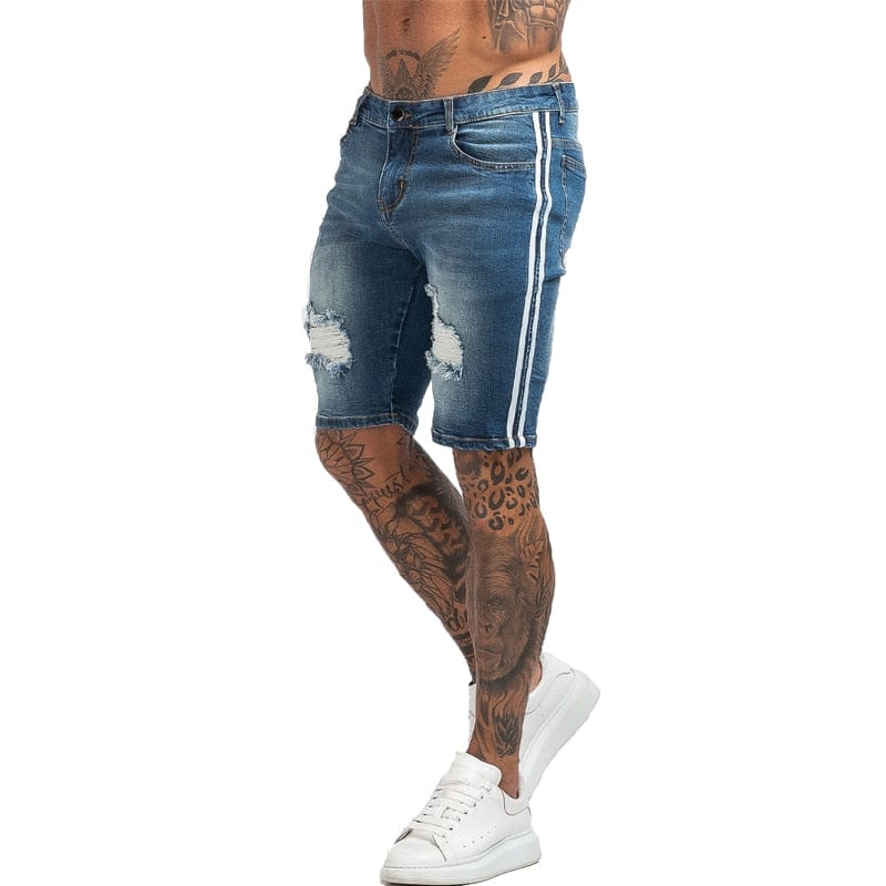 Mens Shorts Jeans Denim Shorts Black High Waist Ripped Summer Jeans Shorts For Men Brand Plus Size Casual Streetwear dk03