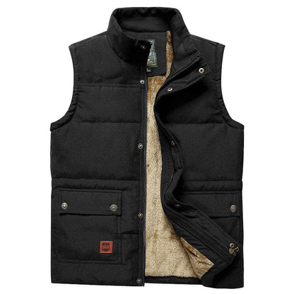 Large Size 5XL Winter Fleece Thick Warm Vest Men Casual Outwear Sleeveless Jacket Male Waistcoat Multi Many Pocket Vest