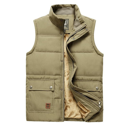 Large Size 5XL Winter Fleece Thick Warm Vest Men Casual Outwear Sleeveless Jacket Male Waistcoat Multi Many Pocket Vest