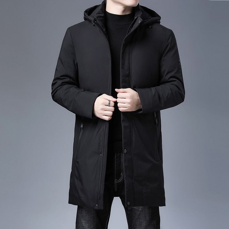 Top Quality Padded Brand Casual Fashion Thick Warm Men Long Parka Winter Jacket With Hood Windbreaker Coats Mens Clothing 2022