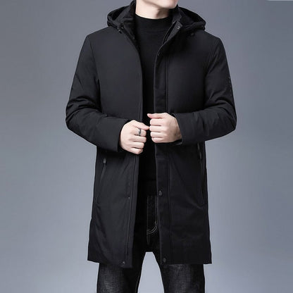 Top Quality Padded Brand Casual Fashion Thick Warm Men Long Parka Winter Jacket With Hood Windbreaker Coats Mens Clothing