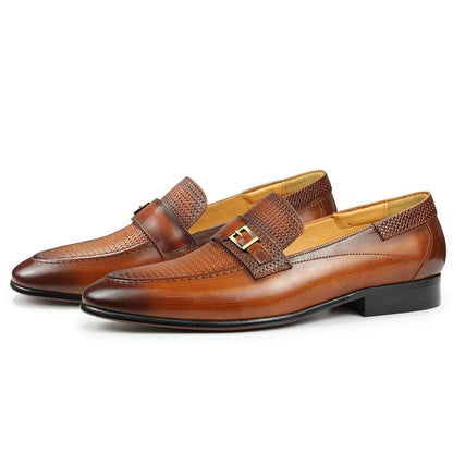 Men's Genuine Leather Slip-On Dress Loafers