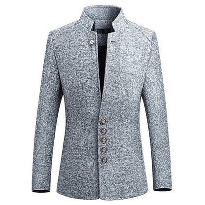 Custom Blazers Chinese Style Stand Collar Printed Suit Jacket / High End Business Casual Large Size M-5XL