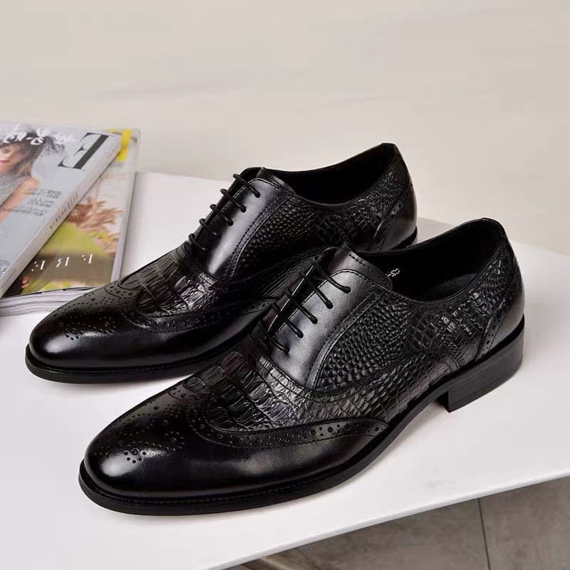 Men casual shoes Brock Oxford retro leather men formal shoes spring and autumn 2022 new men&#39;s  shoes for men