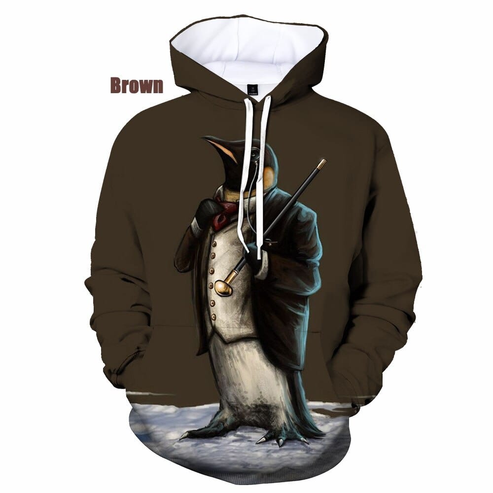 Women Men New Fashion 3D Print Casual Hoodies Cute Penguin Print Pullover Sweatshirt Hoodie Size XS-5XL