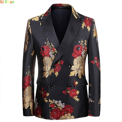 Blazer Double Breasted Suits  Latest Coat Black Blue Terno Masculino Slim Fit Tuxedo Party Jacket Wedding Suits for Men