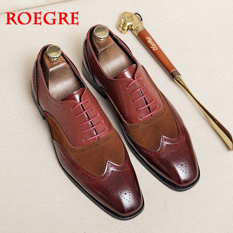 High Quality Men's Dress Leather Shoes Lace up Casual Shoes Men Dress Shoes Brogue Shoes Vintage Classic Business Wedding Shoes