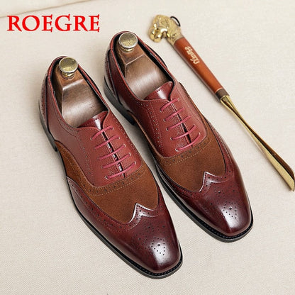 High Quality Men's Dress Leather Shoes Lace up Casual Shoes Men Dress Shoes Brogue Shoes Vintage Classic Business Wedding Shoes