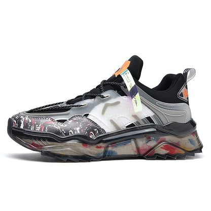 Men's running shoes light elastic fashion sneakers outdoor sports jogging personality design high-quality shoes