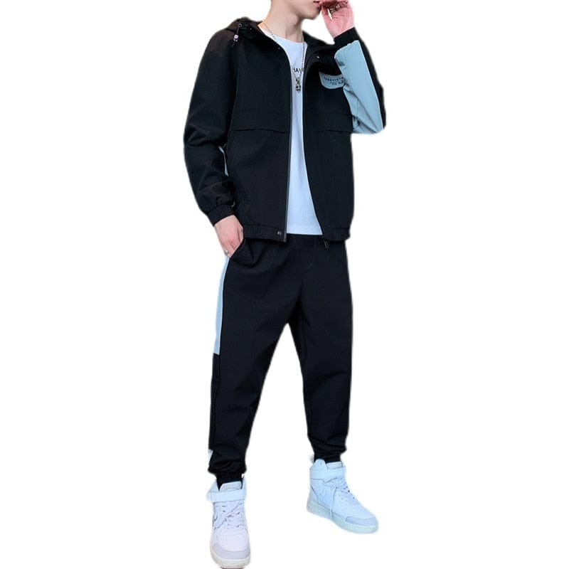 2022 Men Streetwear Tracksuit Harajuku Hip Hop Loose Hoodies Sweatshirts Men T Shirts And Pants 2 pcs Men Sets ABZ670