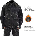 Winter Work Clothes Suit Men's Plus Velvet Thick Cotton Wear-resistant Welder Auto Mechanic Jacket Pants Labor Insurance Service