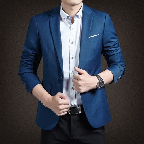 2022 Fashion New Men&#39;s Casual Boutique Business Solid Color Single Button Suit Blazers Jacket Coat