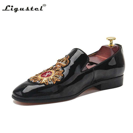 Ligustel Pantofi Bărbați Mocasini Originali Bărbați de lux pentru nuntă, pantofi cu fund roșu pentru bărbați, rochie formală neagră de designer, mărime mare 13