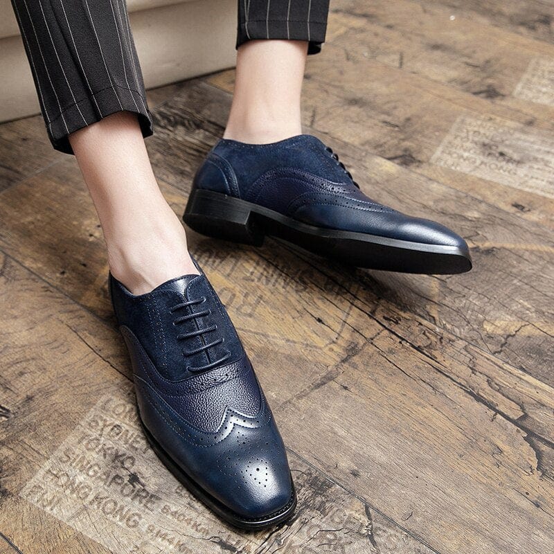 High Quality Men's Dress Leather Shoes Lace up Casual Shoes Men Dress Shoes Brogue Shoes Vintage Classic Business Wedding Shoes