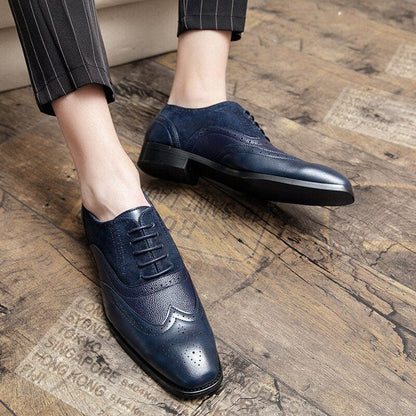 High Quality Men's Dress Leather Shoes Lace up Casual Shoes Men Dress Shoes Brogue Shoes Vintage Classic Business Wedding Shoes