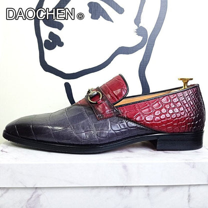 LUXURY BRAND MEN LEATHER SHOES MIXED COLORS SUMMER HORSEBIT LOAFERS MEN DRESS SHOES SLIP ON WEDDING OFFICE MEN'S CASUAL SHOES