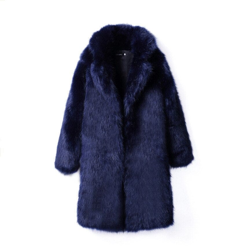 Men&#39;s Winter Coats Wool Jackets Long Winter Jacket Fur Parka Men Plus Size The New Faux Fur Fur Coat Korean Style Thick Trench