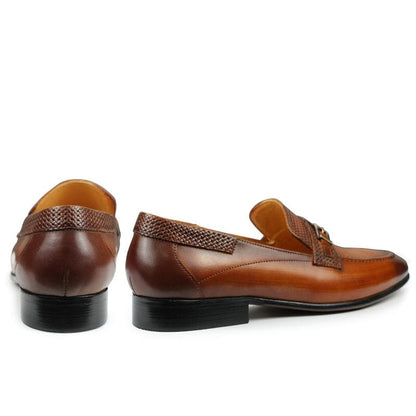 Men's Genuine Leather Slip-On Dress Loafers