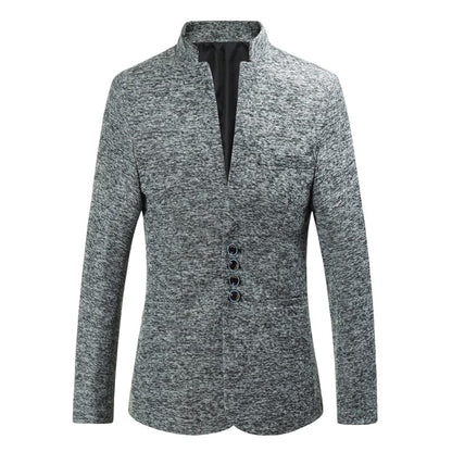 Custom Blazers Chinese Style Stand Collar Printed Suit Jacket / High End Business Casual Large Size M-5XL