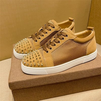 Luxury shoes, red bottom shoes, men&#39;s shoes, rivets, low-top leather, all-match casual sneakers shoes 35-48