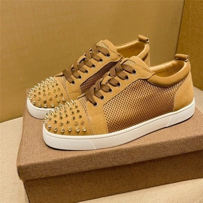 Luxury shoes, red bottom shoes, men's shoes, rivets, low-top leather, all-match casual sneakers shoes 35-48