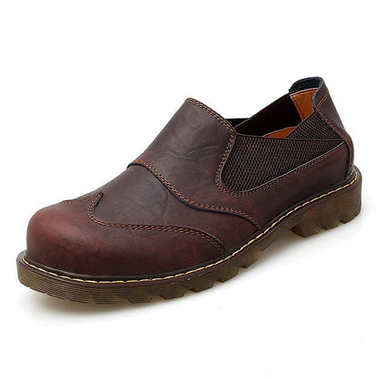Men's Big-head Leather Shoes Fashion Genuine Leather Casual Shoes Top Quality Dress Oxford Shoes Men Flats Work Shoes Size 38-47