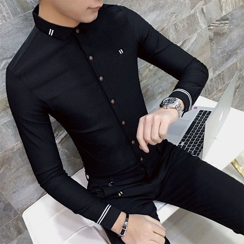 Fashion Lapel Spliced All-match Shirt Men's Clothing 2022 Autumn New Oversized Casual Tops Long Sleeve Loose Korean ShirtS