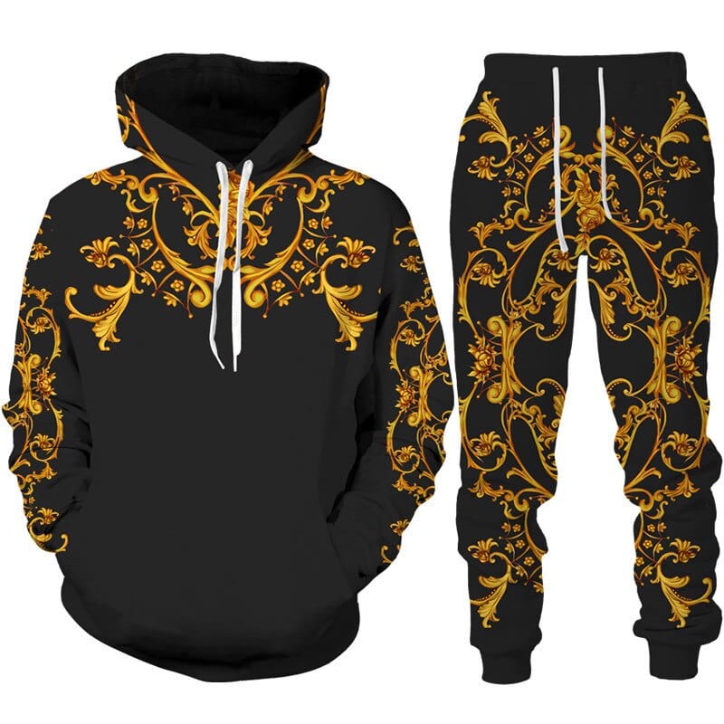 3D Printed Animal Lion Tiger Pattern Hoodie Pants Suit Male Autumn Winter Casual Sweashirt Pullover Men Tracksuit Set Fashion