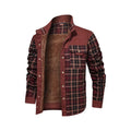 Fannel Shirt Style Jacket Autumn Winter Men's Warm Cotton Outwear Fleece Thick Daily Leisure Multiple Pockets Coat