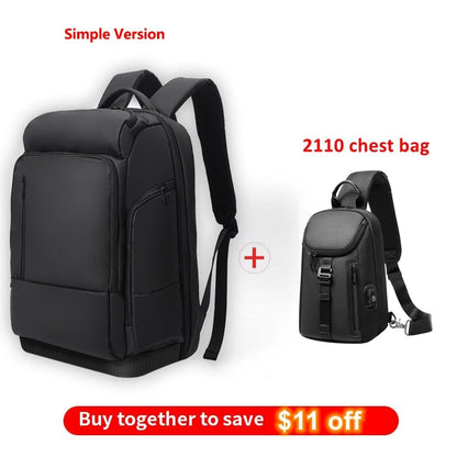 EURCOOL 17 Inch Laptop Backpack For Men Waterproof Functional with USB Charging Backpacks Male Business Men's Rucksack Mochila