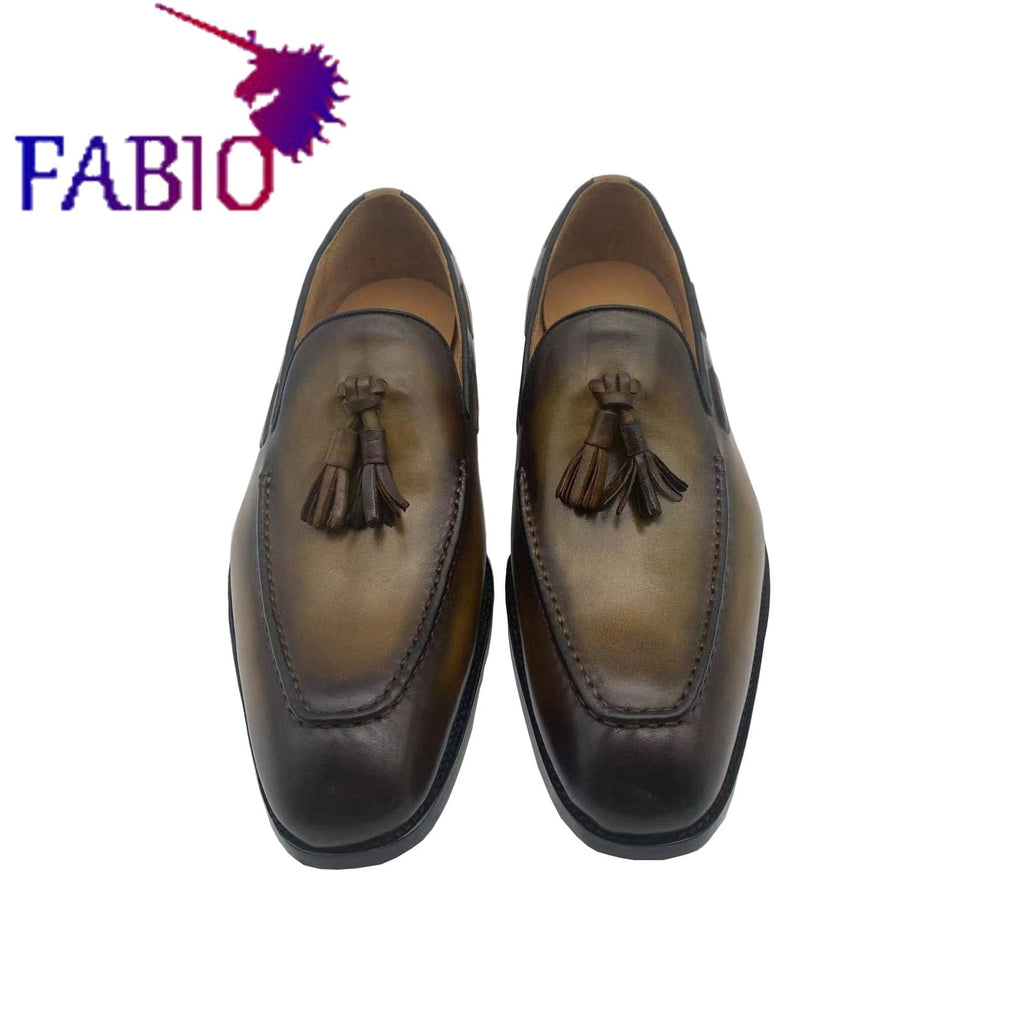 Talpă exterioară din piele franceză. Pantofi formali pentru bărbați în stil Bruti