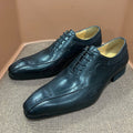 Italian Style Brown Black Genuine Leather Oxford Dress Shoes High Quality Lace Up Suit Shoes Footwear Wedding Formal Mens Shoes