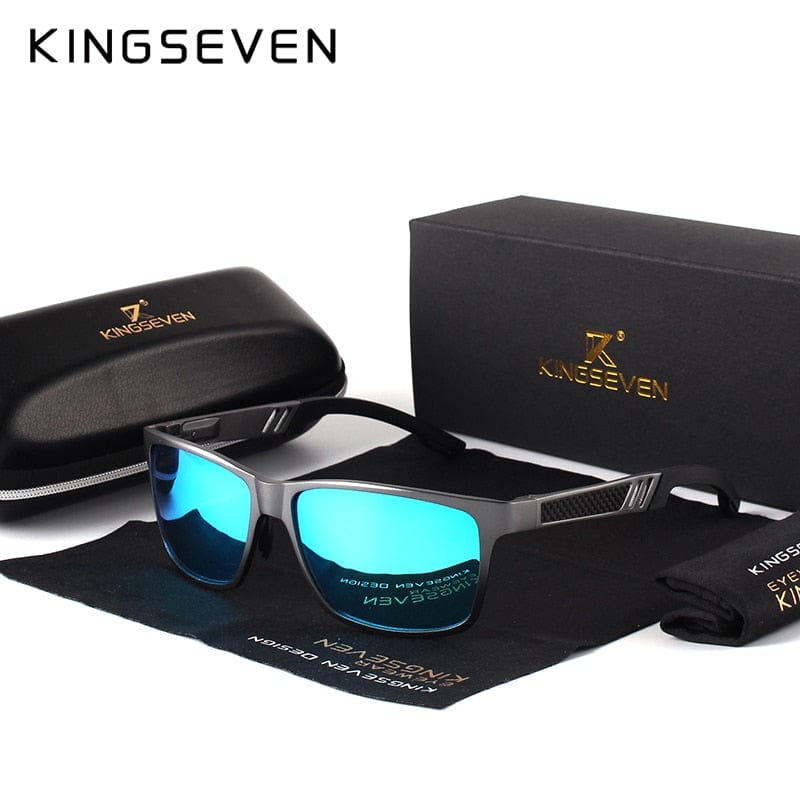 KINGSEVEN Ochelari de soare polarizați pentru bărbați Ochelari de soare din aluminiu și magneziu Ochelari de șofat Nuanțe dreptunghiulare pentru bărbați Oculos masculino masculin