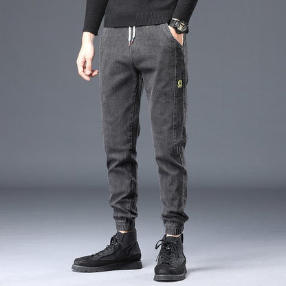 Spring Summer Men's Jeans Cotton Denim Hip Hop Slack Bottom Joggers Streetwear Skinny Blue Pants Hombre Harem Trousers Men M-4XL