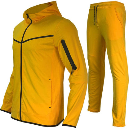 New Brand Men's Sweatsuit Tech Fleece Hoodie Cotton Stretch Training Wear Good Quality Coat Sweatpants Sport Set Clothing