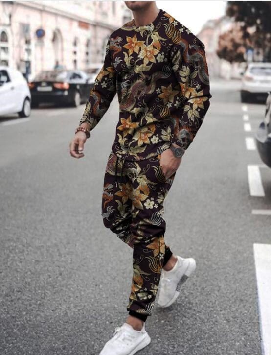 Men&#39; s 3D SET Printed Long Sleeve Suit Men&#39; s Sportswear Long Sleeve Men&#39;s