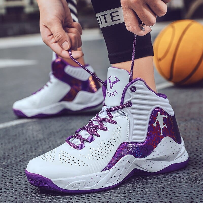 High-Top Sports Basketball Shoes Men&#39;s Fashion Street Basketball Shoes Men&#39;s Outdoor Breathable Sneakers