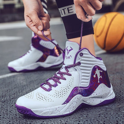 High-Top Sports Basketball Shoes Men's Fashion Street Basketball Shoes Men's Outdoor Breathable Sneakers