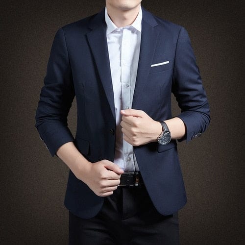 2022 Fashion New Men&#39;s Casual Boutique Business Solid Color Single Button Suit Blazers Jacket Coat