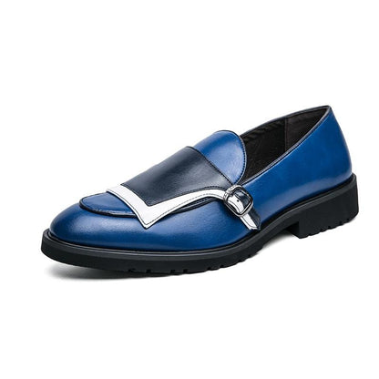 Men Loafers Shoes Beige Blue  Monk Pu Leather Party Handmade Shoes Designer Men Shoes Free Shipping Zapatos De Hombre