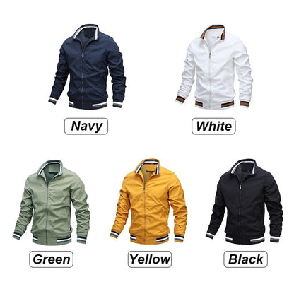 Men Fashion Jacket Men New Casual Windbreaker Bomber Jacket Coats Men  Spring Autumn Outdoor Waterproof Slim Jackets Mens