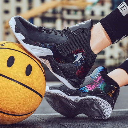 High-Top Sports Basketball Shoes Men's Fashion Street Basketball Shoes Men's Outdoor Breathable Sneakers